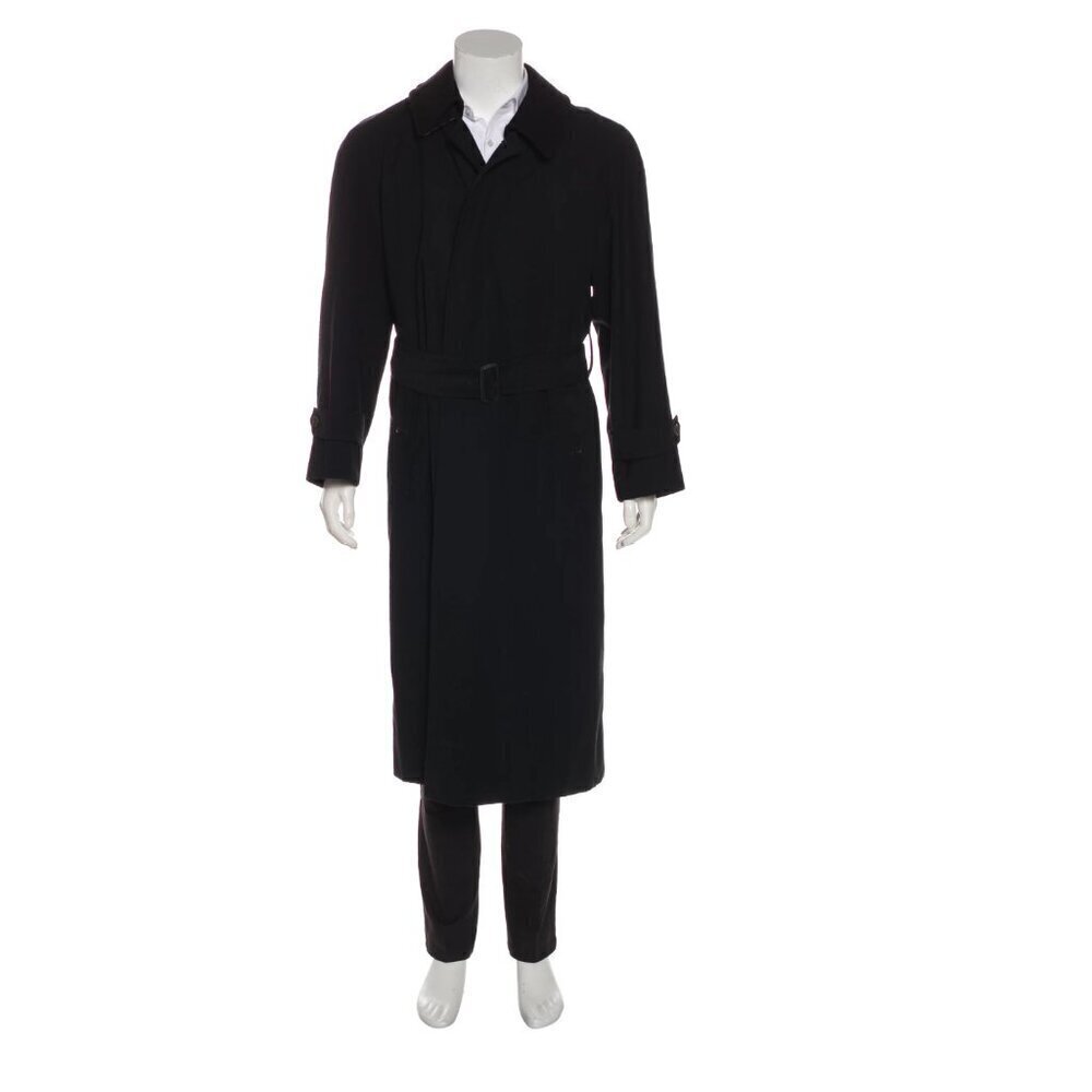 Burberry Vintage Men Black Lawrence Trench Coat 46